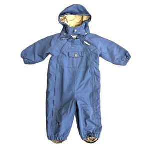 MiniATure Medium Blue Softshell Hooded Snowsuit Overalls Size 9 Months/74 cm